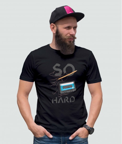 Мъжка тениска с щампа Текст и надписи So hard audio tape - TShirtArtShop.com